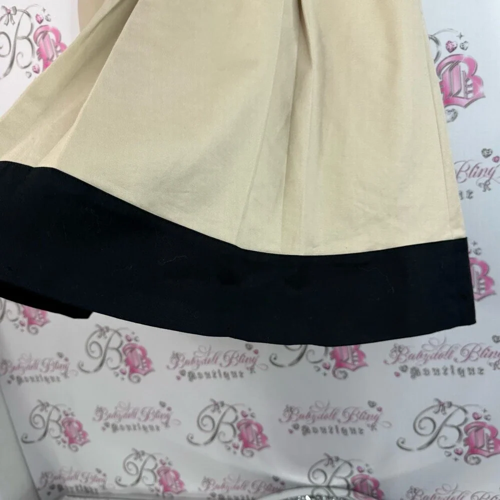 Banana Republic skirt ruffle pleated tan Beige and Black A-Line Skirt